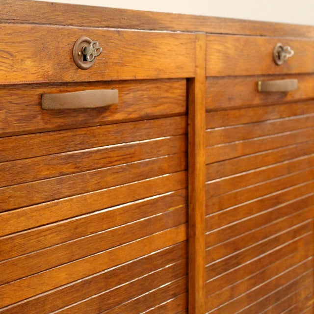 Vintage Filing Cabinet in Oak, 1930s For Sale - Image 10 of 11