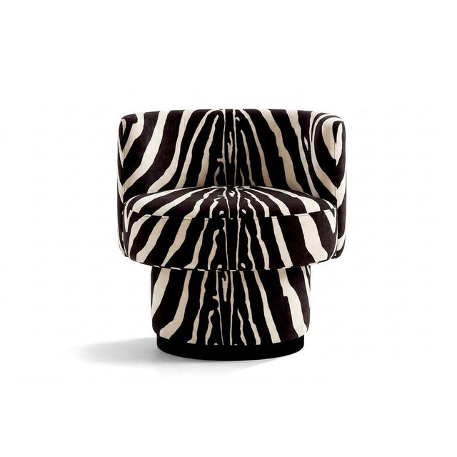 Caos Accent Chair in Zebra Furry Velvet from Moanne For Sale - Image 6 of 6