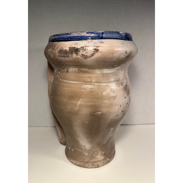 Circa 1950s Sicilian Majolica Moor Head Hand Made Ceramic Vase 10.5"h For Sale In Los Angeles - Image 6 of 11