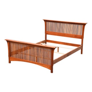 Queen-Sized Stickley Mission Cherry Bed For Sale