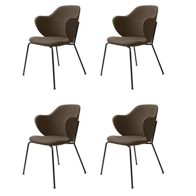 Set of 4 brown fiord lassen chairs by Lassen Dimensions: W 58 x D 60 x H 88 cm Materials: Textile The Lassen chair by...