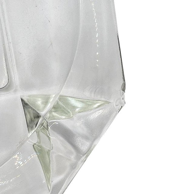 English Vintage Square Glass Sailing Motif Etched Cigar Ashtray For Sale - Image 3 of 4