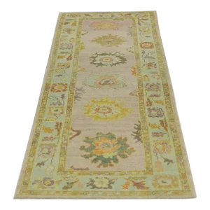 Modern Turkish Oushak Rug 3'2" x 9'2"