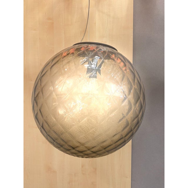 Contemporary Murano Style Glass Balloton Fume Pendant Sphere For Sale - Image 3 of 8