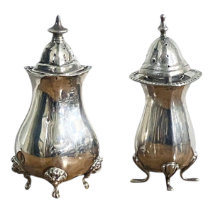 1900 Set of Two European Antique Condiment Shakers Hallmarked