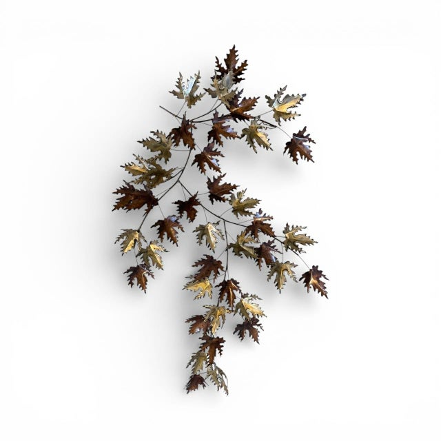 MCM C Jere' Inspired Maple Leaf Copper/Brass Wall Decor For Sale - Image 4 of 8