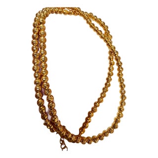 Vintage 18 Karat Yellow Gold 11 Gm, Ball Chain Necklace, 19 Inch Adjustable For Sale