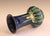 Antique Awaji Pottery Blue Ground Incised Iris Japanese Trumpet Form Vase For Sale - Image 4 of 9