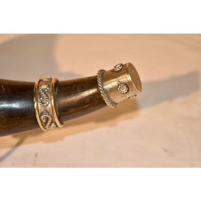 Metal Circa 1920's Drinking Horn on Stand For Sale - Image 7 of 7