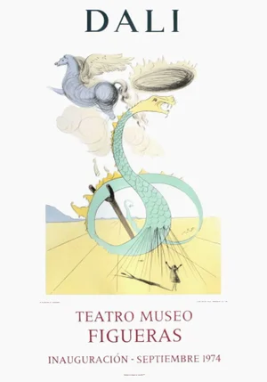 1970s Salvador Dali, Figueras Inauguracion Poster