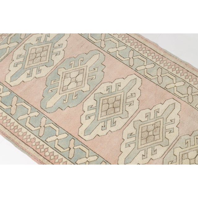 Turkish Oushak Vintage Handknotted Runner For Sale - Image 3 of 10