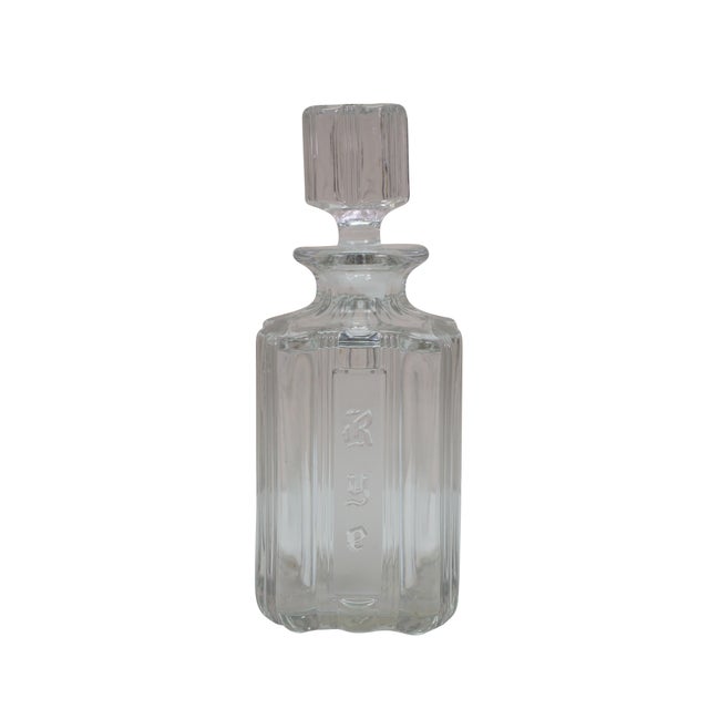 American 2 Fostoria Sunray Blown Glass Scotch Rye Liquor Decanter Bottles 9" For Sale - Image 3 of 18