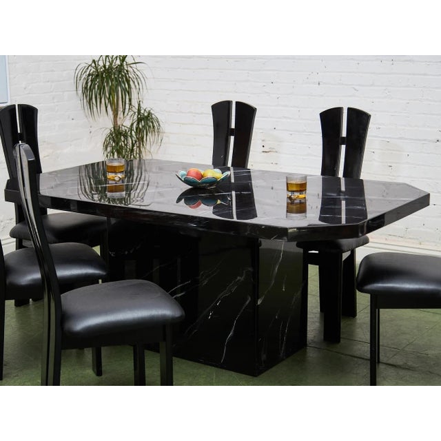 Wood Mid 20th Century Faux Marble Dining Table For Sale - Image 7 of 7