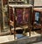 French French Louis XV Display Cabinet – Marble Top Vitrine With Gold Leaf Details & Burgundy Velvet Interior For Sale - Image 3 of 3