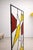 Striking vintage modernist room divider / freestanding screen featuring an abstract geometric composition in textured...