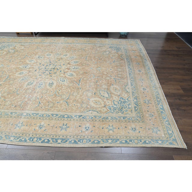 Textile 1970s Vintage Persian Handmade Wool Cotton Brown Area Rug For Sale - Image 7 of 11