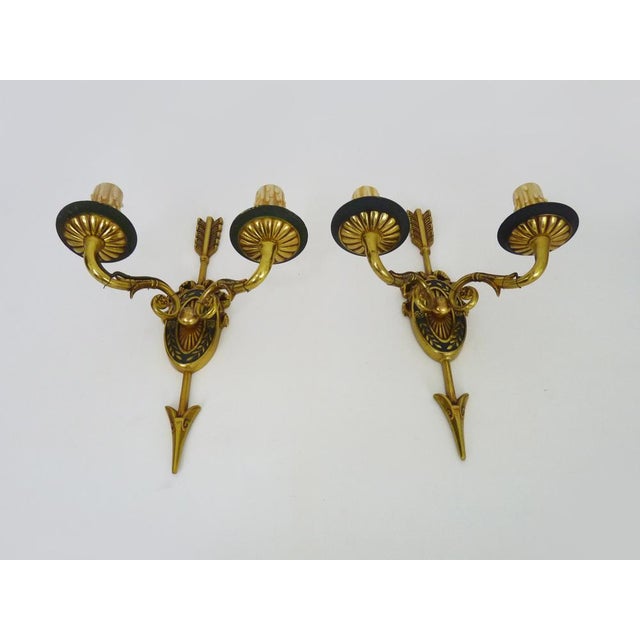 Gold Vintage Wall Light in Bronze, 1920s For Sale - Image 8 of 10