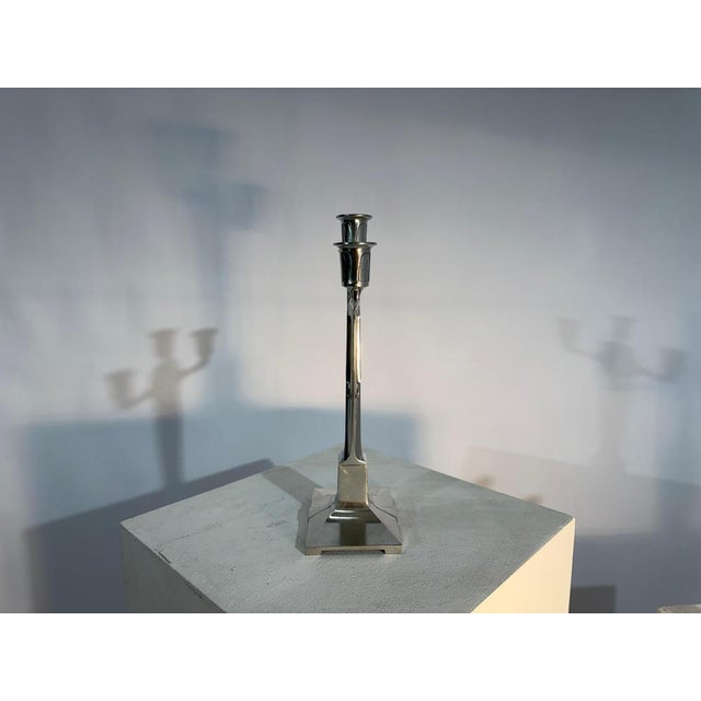 Silver Jugendstil Candlesticks in Pewter by Achille Gamba from Hille, 1920, Set of 2 For Sale - Image 8 of 13