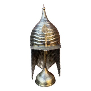 Fluted Brass Warrior Helm For Sale