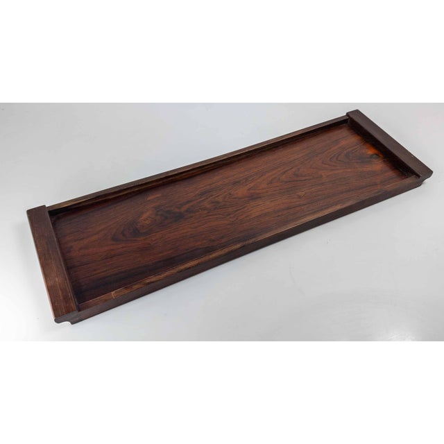Mid-Century Danish Modern Rosewood Serving Tray, Unsigned For Sale - Image 4 of 15