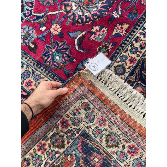 Vintage Persian Mashad Rug - 11.7 X 16 For Sale - Image 10 of 12