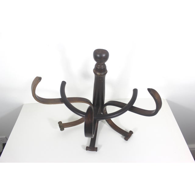 Brown Vintage Thonet Style Wall Mounted Bent Wood Hat or Coat Hooks For Sale - Image 8 of 11