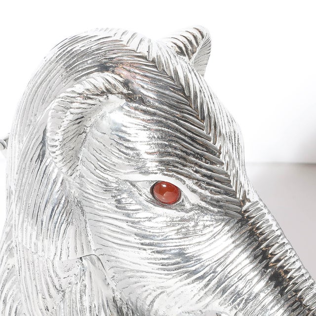 Mid-Century Aluminum & Brass Sculptural Boar Wine Cooler Signed Arthur Court For Sale - Image 12 of 14