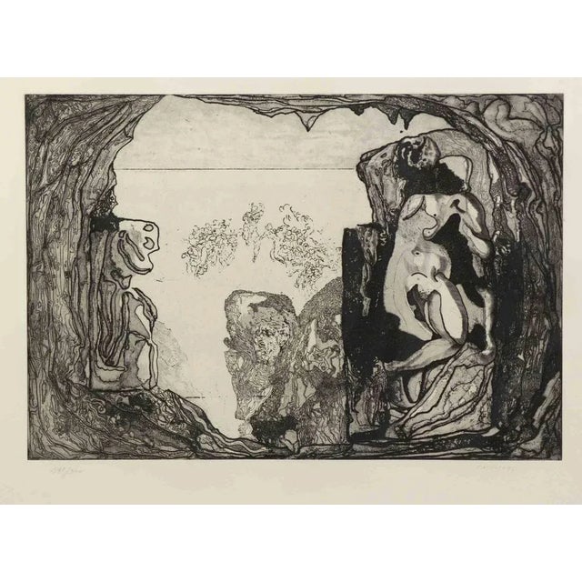 Jorge Castillo, Homage to Michelangelo, 1975, Original Etching For Sale - Image 4 of 4