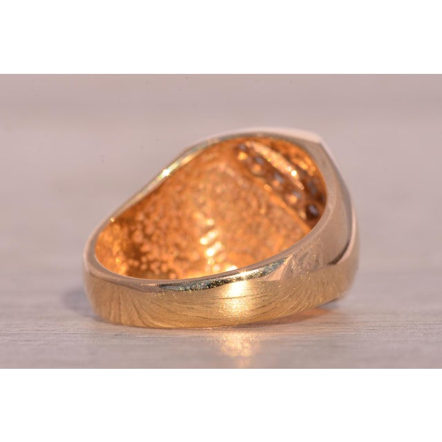 Gold The Hilario: Gentlemen's Natural Diamond Signet Ring in Yellow Gold For Sale - Image 8 of 12