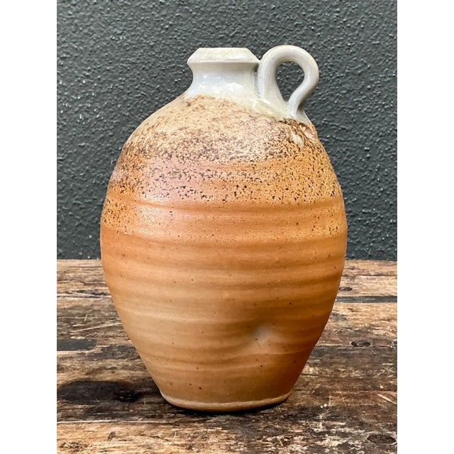 Brown Vintage Handcrafted Pottery Vessel For Sale - Image 8 of 12