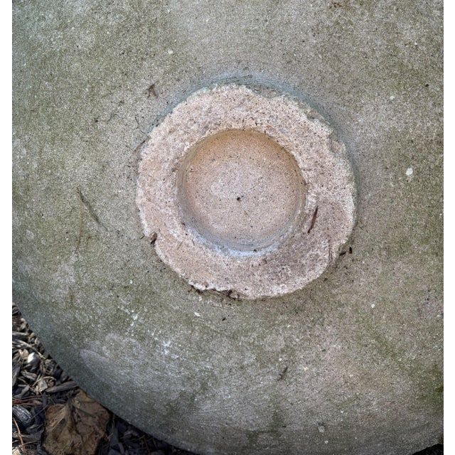 Sculpture Materials Mid-Century Cast Stone Birdbath For Sale - Image 7 of 7