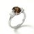 Contemporary 925 Sterling Silver Smoky Topaz Ring, Brown Gemstone Three Stone Style Ring Us 7 For Sale - Image 3 of 4