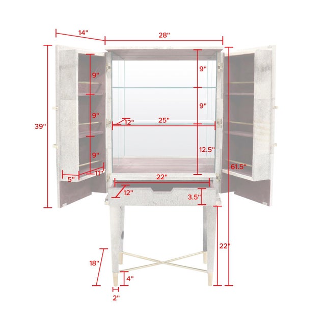 Pasargad Home Safari Steel & Cowhide Bar Cabinet For Sale - Image 12 of 12
