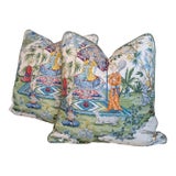 Brunschwig & Fils Lodi Garden Pillows in Ivory - Pair For Sale