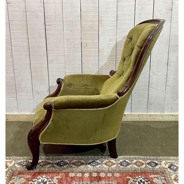 19th Century Victorian Armchair in Mahogany For Sale - Image 4 of 9