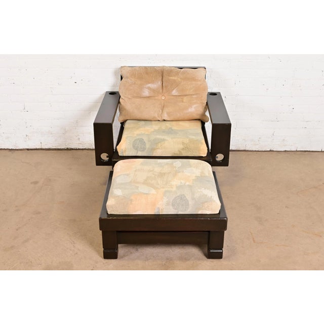 Mid-Century Modern Klaus Rausch Mid-Century Brutalist Geometric Lounge Chair and Ottoman, 1960s For Sale - Image 3 of 14