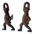 Pair of Antique Cast Iron Figural Andirons With Standing Figures, 19th Century For Sale