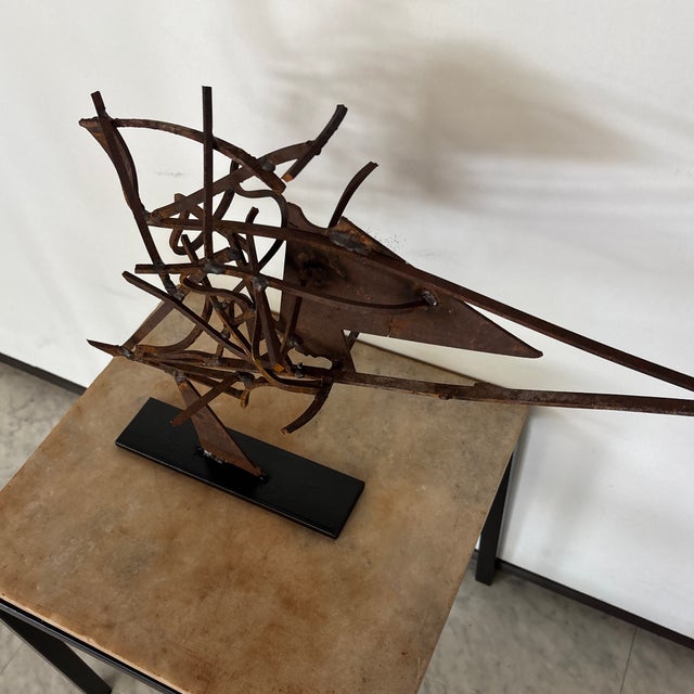 Abstract Modernist Abstract Welded Scrap Steel Sculpture For Sale - Image 3 of 6