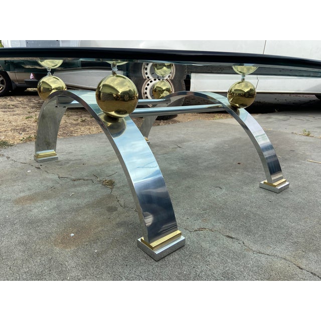 Vintage Space Age Design Chrome and Glass Atomic Coffee Table For Sale - Image 9 of 13