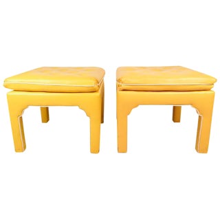 Mid-Century Modern Parsons Style Ottoman Benches - A Pair For Sale