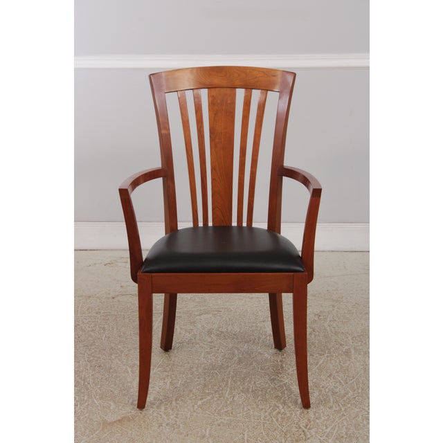 Arts & Crafts Set of 8 Stickley Cherry Bayonne Dining Chairs For Sale - Image 3 of 17