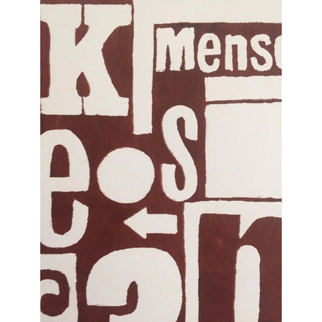 Original Signed Dada " Mensch " ( a Good Man ) Typography Art Print For Sale In Kansas City - Image 6 of 10