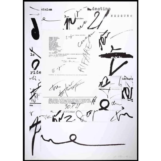 Plinio Mesciulam, Abstract Composition, Original Lithograph, 1973 For Sale - Image 4 of 4