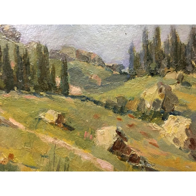 Paper 1960s Oil Painting Mountain For Sale - Image 7 of 11