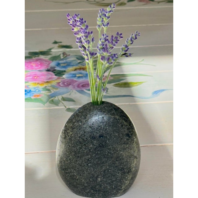 Stone Bud Vase Pacific Northwest Artisan Hand-Carved Volcanic Rock For Sale In Columbus - Image 6 of 12