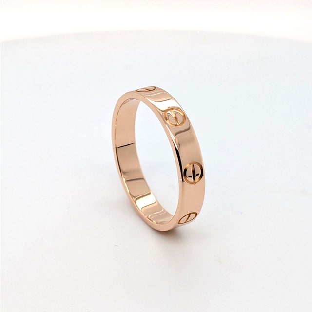 Contemporary Cartier "Love" Ring (Small) in 18k Rose Gold - Size 5 For Sale - Image 3 of 9