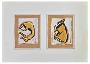 After Jose Ortega, Abstract Composition, Tempera & Watercolor, 1970s