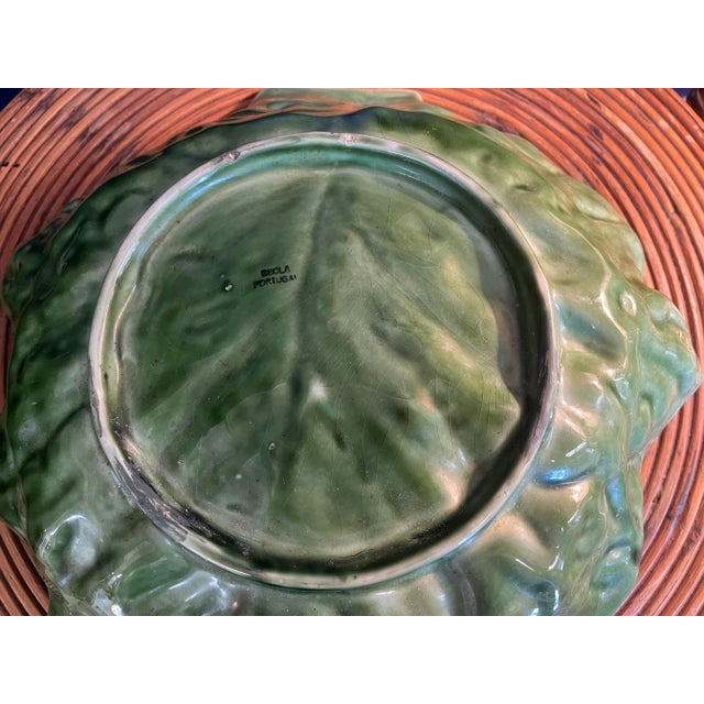 1970s Large Vintage Secla Majolica Cabbage Leaf Bowl, 1970’s For Sale - Image 5 of 5