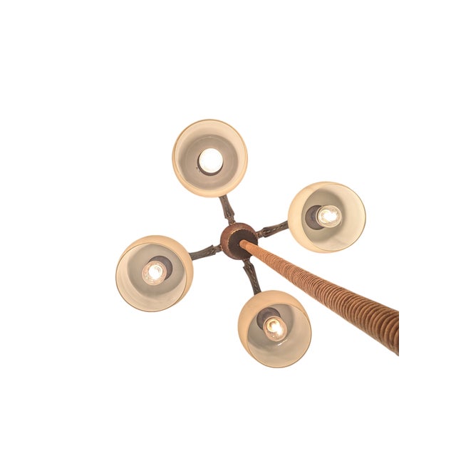 Model 1373/4 Four Arm Chandelier by Paavo Tynell Taito Oy for Oy Taito Ab, 1940s For Sale - Image 10 of 12