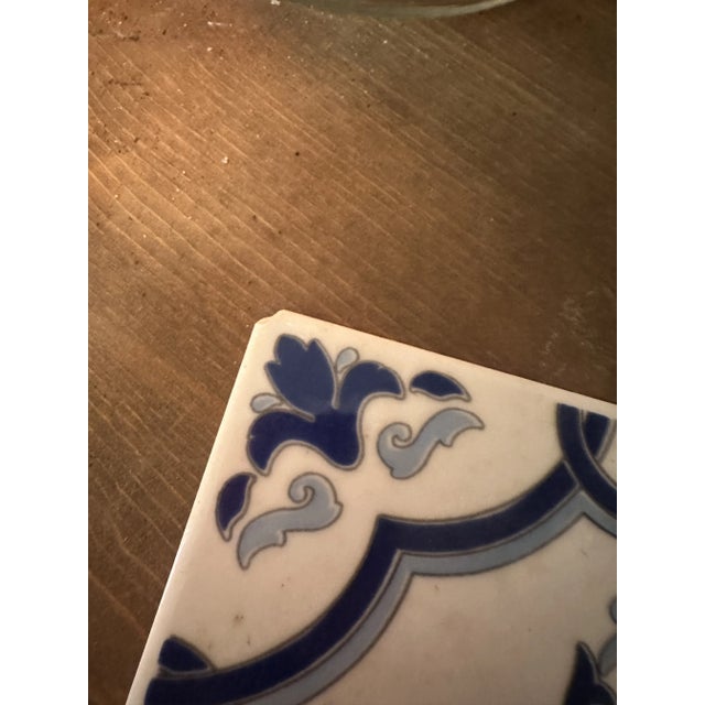 White 1970s Portuguese Blue and White Tile For Sale - Image 8 of 9
